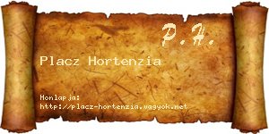 Placz Hortenzia névjegykártya